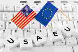 USA und EU Flagge
