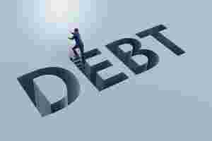 Schriftzug DEBT